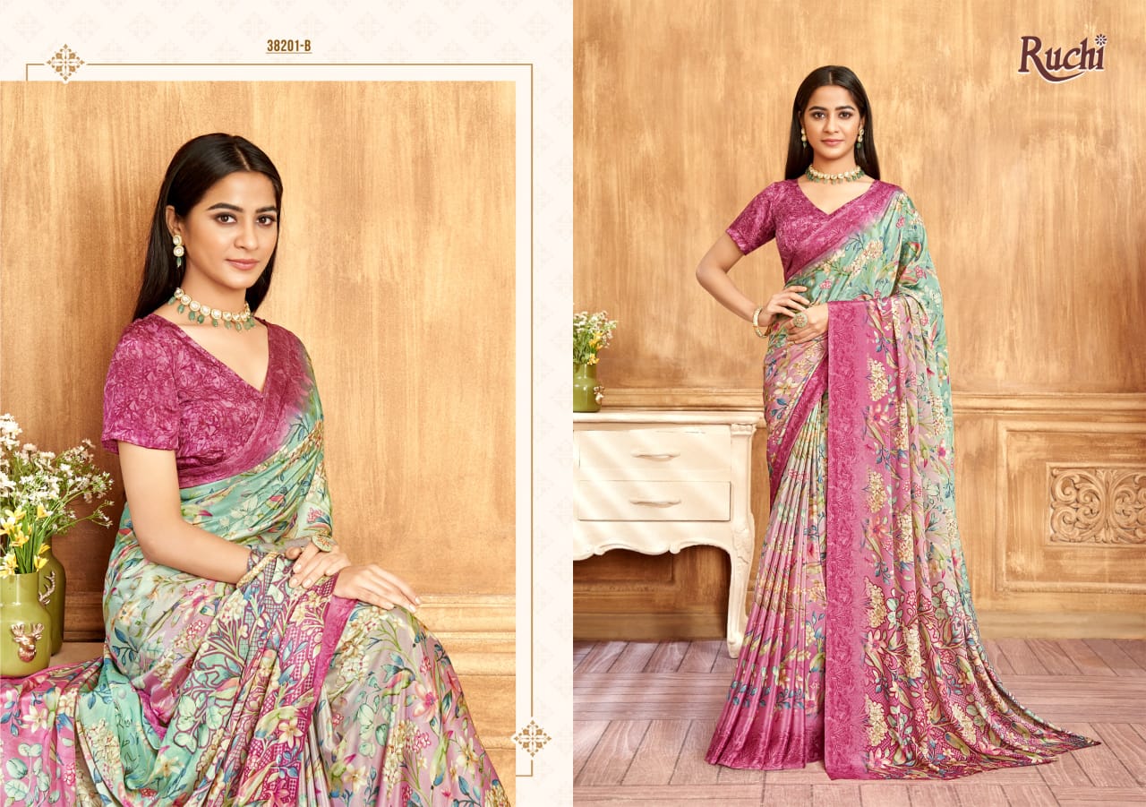 Vivanta Silk 39 By Ruchi Silk Crepe Printed Wholesale Sarees In India
